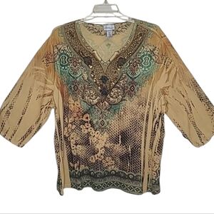 Liz & Me for Catherines Beaded V-Neck Top